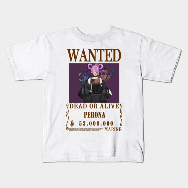 Perona One Piece Wanted Kids T-Shirt by Teedream